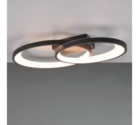 Reality Leuchten Plafoniera LED Malaga con 2 anelli, nero Reality Leuchten