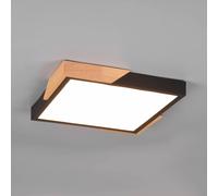Plafoniera META LED quadrata e legno naturale con regolazione intensità 31,5CM X 31,5CM bordo nero R67191132