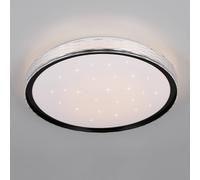 Reality Leuchten Plafoniera LED Varda, nera, Ø 39 cm, telecomando Reality Leuchten