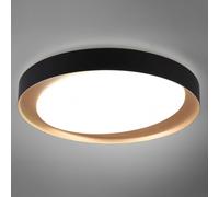 ZETA PLAFONIERA LED 24W 2500lm, 2700 - 6500K DIFFUSORE BIANCO CON BORDO NERO E ORO E TELECOMANDO MULTIFUNZIONE D.48,5CM DIMMERABILE