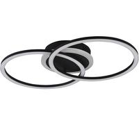 Plafoniera VENIDA LED doppio cerchio con luce centrale regolazione intensità nero opaco R62783132