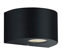 Reality Leuchten R28232632 - Lampada da parete a LED per esterni Rosario, in plastica nera opaca, con 2 LED da 2 W, illuminazione Up e Down con stencil