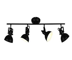 Reality Leuchten R80154032 - Lampada da soffitto Gina, in metallo nero opaco, non inclusa 4 x E14