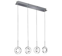 Reality Leuchten Reality R32704906 Prater Sospensione, 4xLED, 4.5 W, Cromo, 66x9x120 cm