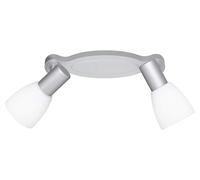Reality Leuchten Reality R82222187 Metz Faretto, 2xE14, 4 W LED, Titanio/Bian...