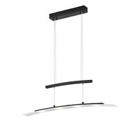 Reality Leuchten Samos R32990432 - Lampadario a sospensione LED in metallo nero opaco, vetro bianco satinato o trasparente, con 4 LED da 4 Watt, dimmer a sensore incluso