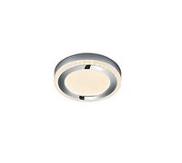 Reality Leuchten Slide R62621106 - Plafoniera a LED in plastica cromata, effetto cristallo, con LED da 12 Watt + LED RGBW, telecomando