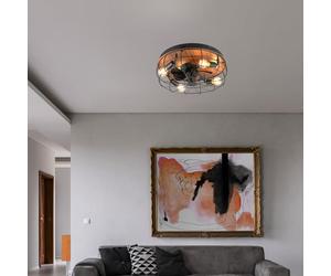 Reality Leuchten Trodheim lampada a soffitto con ventilatore, E27, R61105032, Trodheim [Lampade per Interni > Lampade a Soffitto]