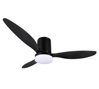 Reality Leuchten Ventilatore GÖTEBORG R64202132, nero opaco, metallo, 25W, 2700K - 6500K, 2500lm, telecomando incluso, dimmerabile, luce notturna