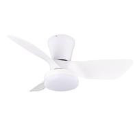 Reality Leuchten Ventilatore RANDERS R64412131, bianco opaco, metallo, 20W, 2700K - 6500K, telecomando incluso, dimmerabile, luce notturna