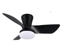 Reality Leuchten Ventilatore RANDERS R64412131, nero opaco, metallo, 20W, 2700K - 6500K, telecomando incluso, dimmerabile, luce notturna