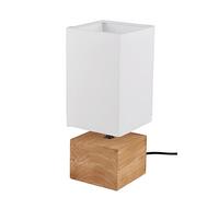 Lampada tavolo WOODY base legno naturale e paralume bianco R50171030