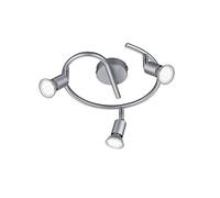 Reality Paris Girandola con Lampadina LED, 3 Luci, Diametro 28 cm, GU10, 3 watts, Titano