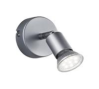 Reality Paris Spot con Lampadina LED, 1 Luce, Diametro 8 cm, GU10, 3 watts, Titano