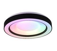 Reality, Plafoniera, Arco incl. 1 x LED,SMD,22,0 Watt,2700-6000K,2500 Lm. Corpo: plastica, nero opaco Ø:49,0 cm, H:8,0 cm t