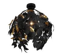 Plafoniera LEAVY foglie lavabili D.38cm nero e oro R60461032