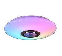 Reality, Plafoniera, Musica incl. 1 x LED,SMD,15,5 Watt,3000-6000K,1700 Lm. incl. 1 x LED,SMD,0,0 Watt, Plastica, Bianco, Finitura: Plastica, Bianco Ø:41,0cm, A:8,5cm Dimmer integrato,