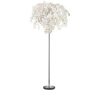 Piantana Foglie Lampada Design Fiori Bianco Cromo 3x E14 H 180 CM [EEK: Non valutato]