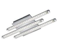 Reality R62811500 Street Plafoniera a LED, 3 Diffusori, Effetto Cristali, 50x18 cm, Cromato