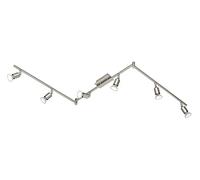 Reality R82946107 Nimes Faretto, 6xGU10, 3 W LED, Nichel opaco, 150x14-19.5 cm