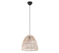Reality Rike R31131036, metallo nero opaco, paralume in rattan naturale, tranne 1 E27