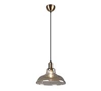 Sospensione vetro campana ambra montatura ottone ALDO R30731004