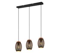 Sospensione BIDAR 3 diffusori metallo nero e oro R31573080