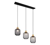 CALIMERO SOSPENSIONE CON 3 DIFFUSORI IN METALLO NERO INTRECCIATO MODERNA CON ATTACCO 3XE27