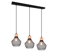 Reality, Sospensione, Valeria 3xE27, max.40,0 W Metallo, nero opaco, Finitura: Metallo, nero opaco L:80,0cm, L:18,0cm, A:150,0cm IP20,Senza illuminante,Regolabile in altezza