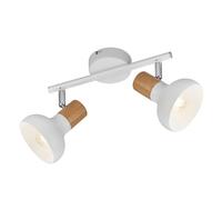 Reality Spot Bar Latika R81522031, Metallo Bianco opaco, Legno sintetico, escl. 2x E14