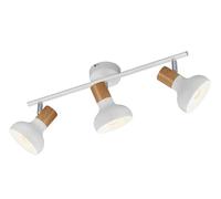 Reality Spot Bar Latika R81523031, Metallo Bianco opaco, Legno sintetico, escl. 3x E14