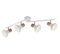 Reality Spot Bar Latika R81524031, metallo bianco opaco, legno sintetico, escl. 4x E14