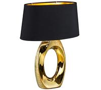 Lampada tavolo TABA ceramica oro con paralume nero e oro R50521079