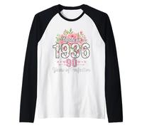 Realizzati nel 1936, Regali Floreali per Il 90° Compleanno, per Donne di 90 Anni Maglia con Maniche Raglan