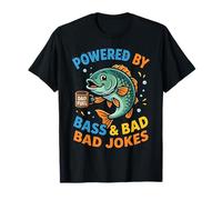Realizzato da Bass And Bad Jokes Funny Fishing Dad Maglietta