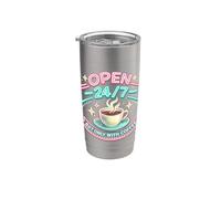 Realizzato da Coffee Vintage Cafe Sign Graphic Bicchiere termico in acciaio inox doppia parete
