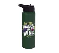 Realizzato da Wine Grapes Glass Fun Stainless Steel Insulated Water Bottle