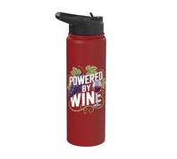 Realizzato da Wine Grapes Glass Fun Stainless Steel Insulated Water Bottle