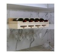 Realizzato in legno massello portabottiglie sul retro portabottiglie per appendere il portabottiglie di vino 5 bottiglie (colore: E)