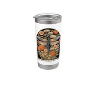 Realizzato per Happy Sunny Days Dragonfly Floral Art Bicchiere termico in acciaio inox doppia parete