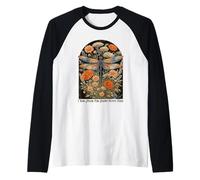 Realizzato per Happy Sunny Days Dragonfly Floral Art Maglia con Maniche Raglan