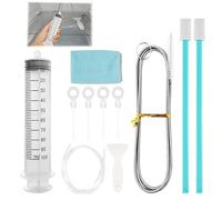 Realjoy 11 Pezzi Kit Pulizia Frigorifero,Kit Pulizia Foro di Scarico Frigorifero,Spazzola per Pulizia+Siringa+Spazzola Morbida+ Raschietto+Tappo del Foro di Scarico+Asciugamano