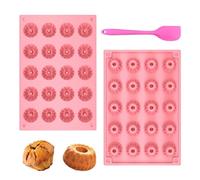 Realjoy 2 mini stampi per ciambella, in silicone, per muffin con rivestimento antiaderente (29 x 19,5 x 2,2 cm)