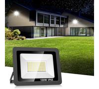 Realky 100W Faretto Led da Esterno, Potenti Faretti Led Esterni 10000LM, 144 LED 6500K Bianca Fredda Faro led esterno IP65 - Fari Led Interna ed Esterna per Giardino, Cortile, Garage, Pareti
