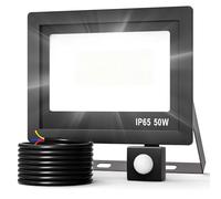 Realky 50W Fari Led da Esterno con Sensore di Movimento, IP65 Impermeabile Faretto Led Esterno 5000LM, 72 LED 6500K Bianca Fredda - Fari Led Interna ed Esterna per Giardino Cortile Garage