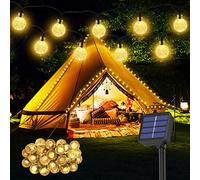 Realky Catena Luminosa Esterno Solare, 30 LED/8.1M/26.6FT/8 Modalità Luci da Giardino, IP65 Impermeabile, per Matrimonio Festa(Bianco Caldo + Funzione di memoria)
