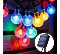 Realky Catena Luminosa Solare da Esterno 30 LED 8.1m, Luci Solari da Giardino con 8 Modalità e Memoria, IP65 Impermeabile, Luci Decorative per Terrazzo, Balcone, Gazebo, Festa (Multicolore)
