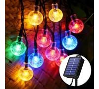 Realky Catena Luminosa Solare da Esterno 60 LED 13.2m, Luci Solari da Giardino con 8 Modalità e Funzione Memoria, IP65 Impermeabile, Luci Decorative per Terrazzo, Balcone, Gazebo, Festa (Multicolore)