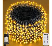 Realky Luci Albero di Natale, 62.2M 520 LED Luci Natalizie da Esterno ed Interno, 8 Modalità con Funzione Memoria e Telecomando Luci di Natale per Giardino, Balcone, Casa, Festa - Bianco Caldo