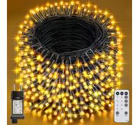 Realky Luci di Natale, 96M 800 LED Luci Natalizie da Esterno ed Interno, 8 Modalità con Funzione Memoria e Telecomando per Giardino, Balcone, Casa, Festa - Bianco Caldo
